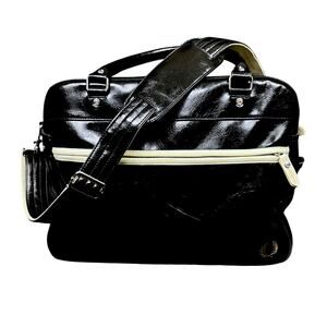 Men's Fred Perry Black & Cream Retro Shoulder Bag with Strap